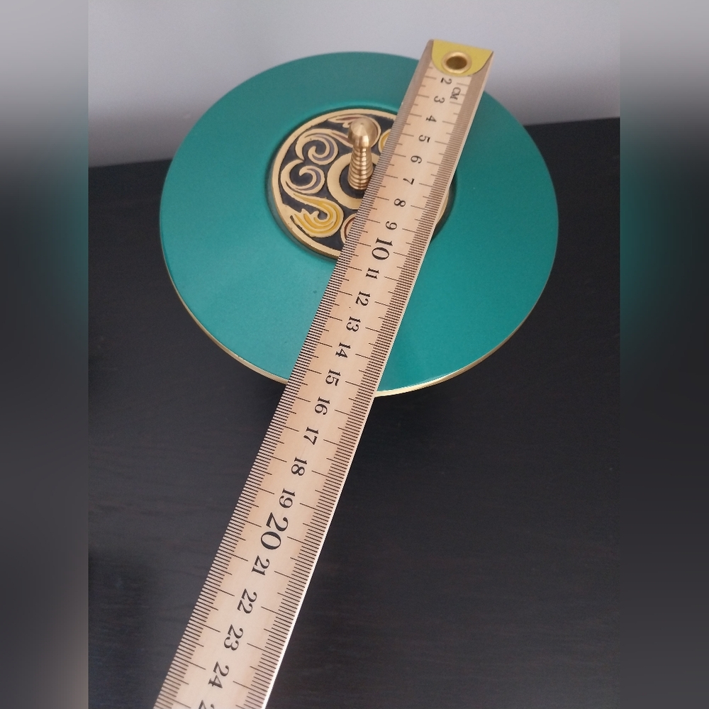 Elegant Teal and Gold Decorative Bowl - Picture 6 of 7